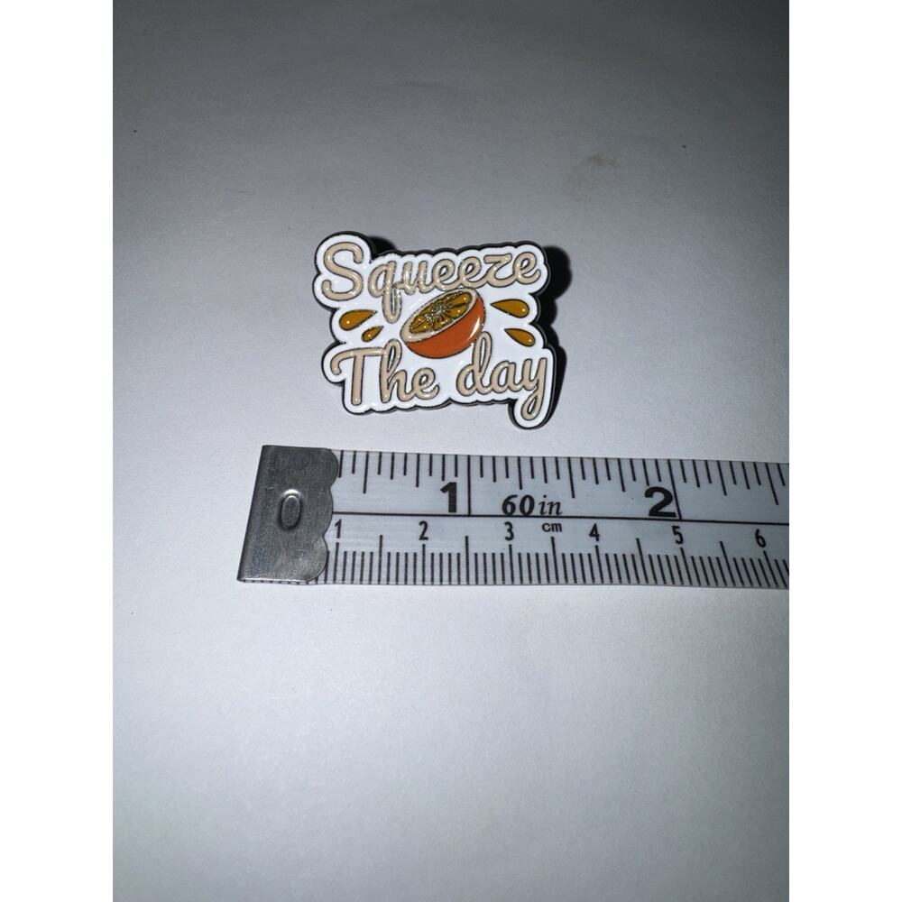 Squeeze The Day Orange Brooch Pin